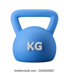 heavy iron kettlebell with handle 3d icon 3d illustration gym equipment fitness theme isolated