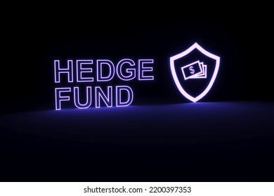 HEDGE FUND Neon Concept Self Illumination Background 3D Illustration