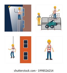 Height Safety and Construction vector set - Powered by Shutterstock