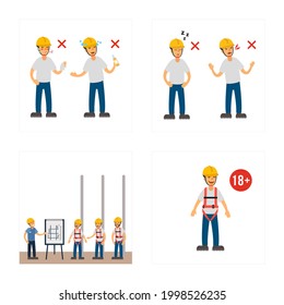 Height Safety Construction Vector Set Stock Illustration 1998526235 ...