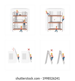 Height Safety And Construction Vector Set