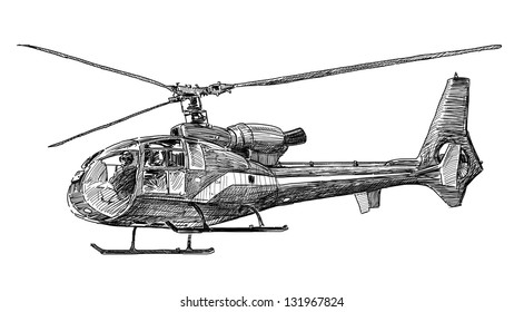 Mcdonnell Douglas Ah64 Apache Outline Vector Stock Vector (Royalty Free ...