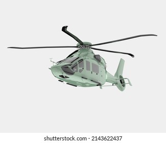 Helicopter isolated on background. 3d rendering - illustration