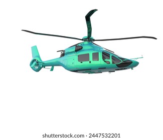 Helicopter isolated on background. 3d rendering - illustration