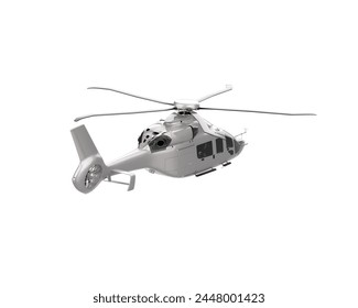 Helicopter isolated on background. 3d rendering - illustration