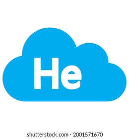 Helium Gas Icon With Flat Style. Isolated Raster Helium Gas Icon Image, Simple Style.