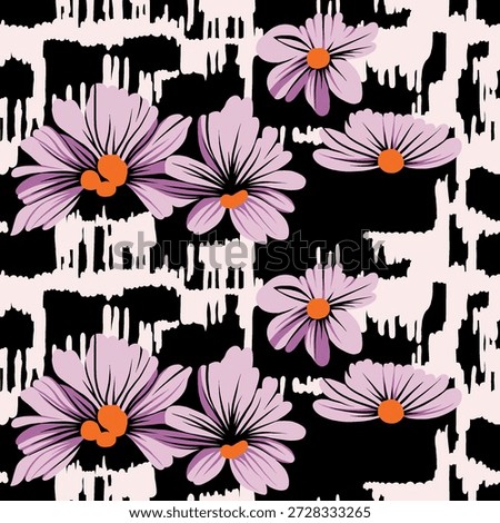 Hellebore floral pattern seamless background. Vector design illustration. Black on white background  floral and leaves pattern 