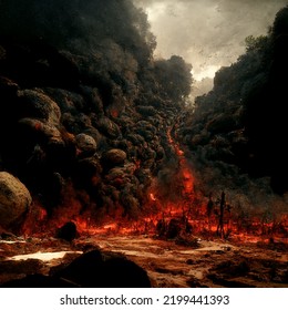 Hellish Landscape, Hell Landscape, Portrayal Of Hell