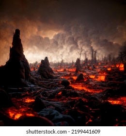 Hellish Landscape, Hell Landscape, Portrayal Of Hell