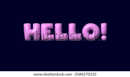 Hello 3D Inflated editable text effect Template Suitable for cute Style
