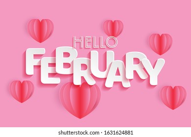 Hello February modern typographic design. - Powered by Shutterstock