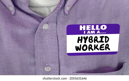 Hello Im A Hybrid Worker Remote Job Work From Home Virtual Office 3d Illustration