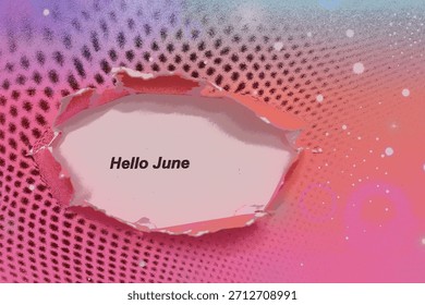 hello june write on abstract pink background - banner 