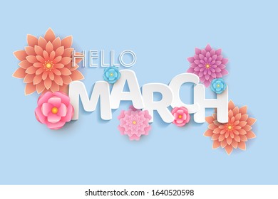 Hello March modern typographic design. - Powered by Shutterstock