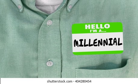 Hello I Am A Millennial Generation Y Nametag Sticker Word