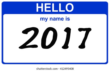 Hello My Name Is 2017 Blue Sticker