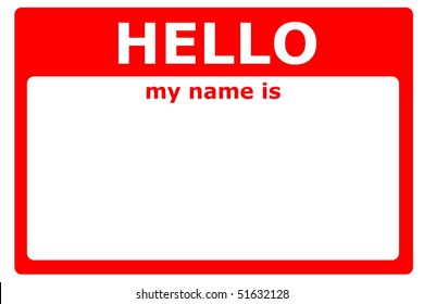 hello my name is sign with blank white copyspace for text message - Powered by Shutterstock