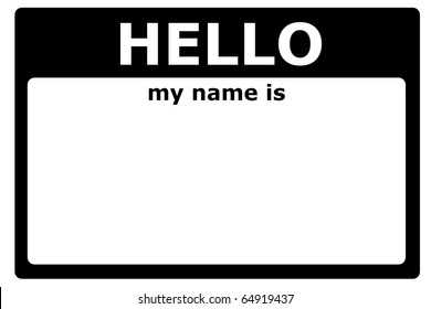 hello my name is sign with blank white copyspace for text message - Powered by Shutterstock