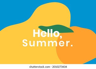 Hello Summer Colorful Banner In Modern Memphis Style