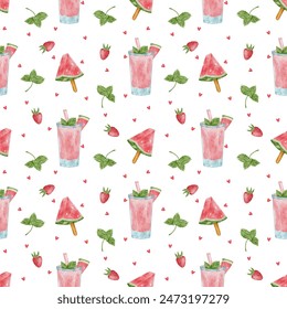 Hello summer seamless patterns, hello summer background
