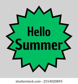 Hello summer symbol. Concept words Hello summer on beautiful wooden stick. Beautiful blue paper background. Business lifestyle Hello summer - Powered by Shutterstock