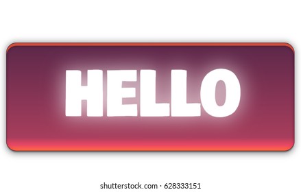 Hello Text for Title or Headline. In 3D Fancy Fun and Futuristic style