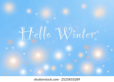 Hello Winter Greeting card on Soft Blue Bokeh Background - Powered by Shutterstock