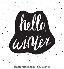 Hello, winter poster. Hand drawn style