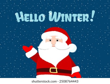 Hello winter scene Christmas Greeting Illustration. - Powered by Shutterstock