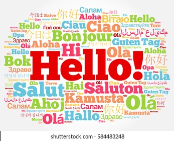 Hello Word Cloud Different Languages World Stock Illustration 584483248 ...