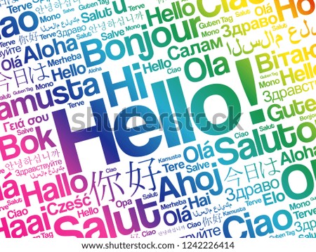 Hello word cloud in different languages of the world, background concept