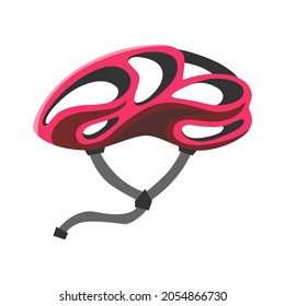 Helmet For Bicycle Or Bike Sport. Head Protection For Road Safety. Cartoon Flat Sport Helmet Icon