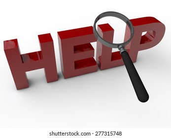 Help - 3D Text with magnifier over white Background