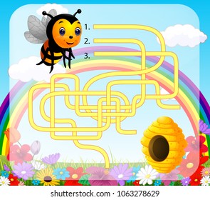 Help bee find path to beehive