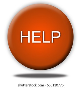 help button isolated, 3d illustration

