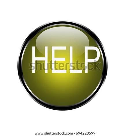 help button isolated . 3d illustration .