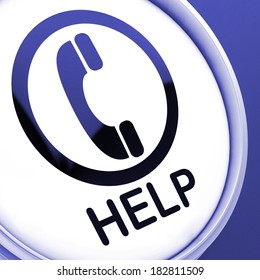 Help Button Showing Call For Advice Or Assistance