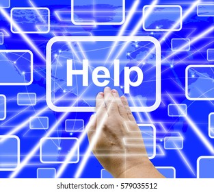 Help Button Shows Assistance Support And Answers 3d Rendering