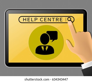 Help Centre Tablet Represents Faq Advice 3d Illustration