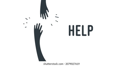 Help concept illustration with hands