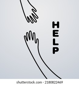Help concept illustration with hands