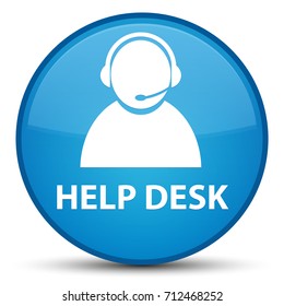 Help Desk (customer Care Icon) Isolated On Special Cyan Blue Round Button Abstract Illustration