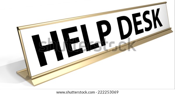 Help Desk Sign On White Background Stock Illustration 222253069