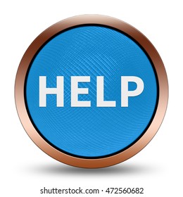 Help icon. Internet button .3d illustration.