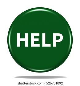Help icon. Internet button .3d illustration.