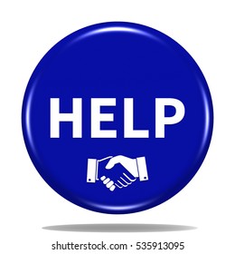 Help icon. Internet button .3d illustration.