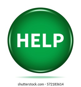 Help icon. Internet button .3d illustration.