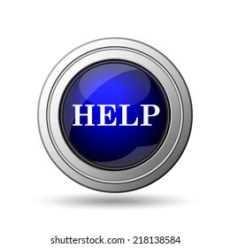 Help icon. Internet button on white background. 