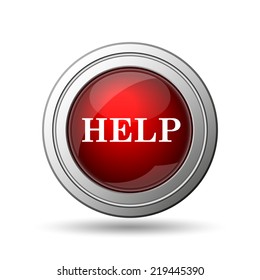 Help icon. Internet button on white background. 