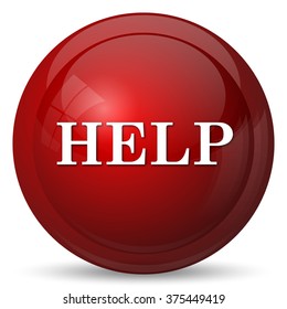 Help icon. Internet button on white background. 